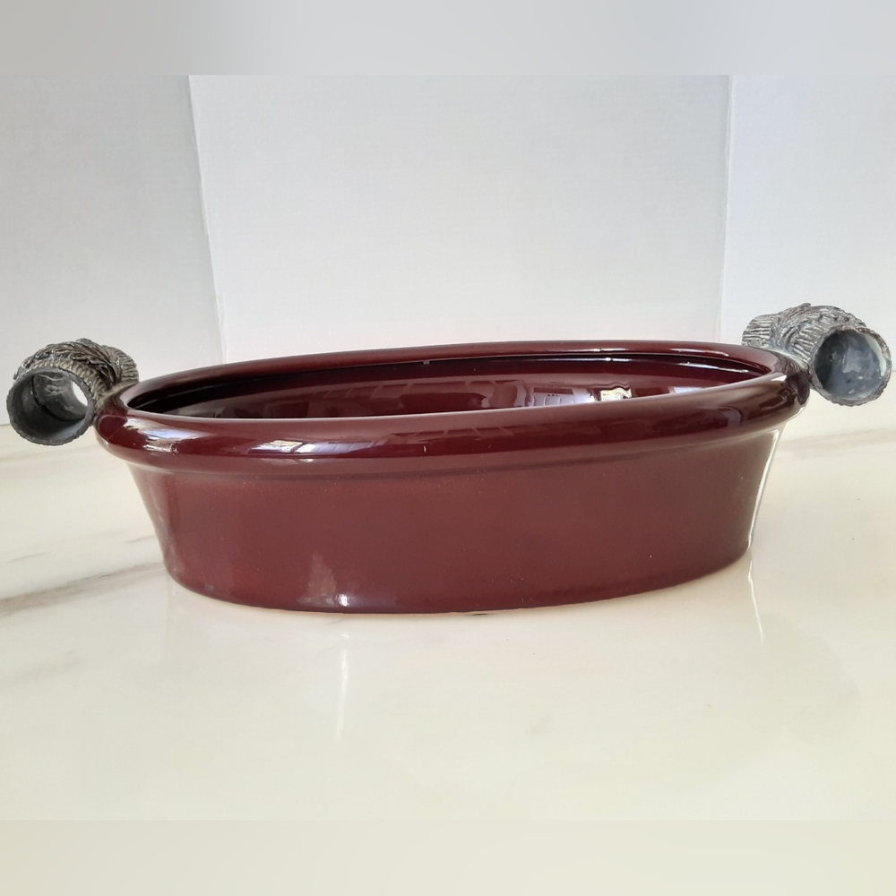 FITZ and FLOYD Exoticals Cayenne Oval Basin Centerpiece Bowl 15"